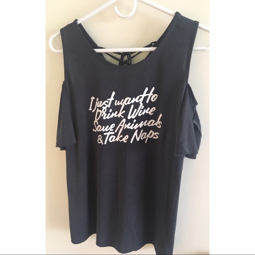 Open shoulder t-shirt